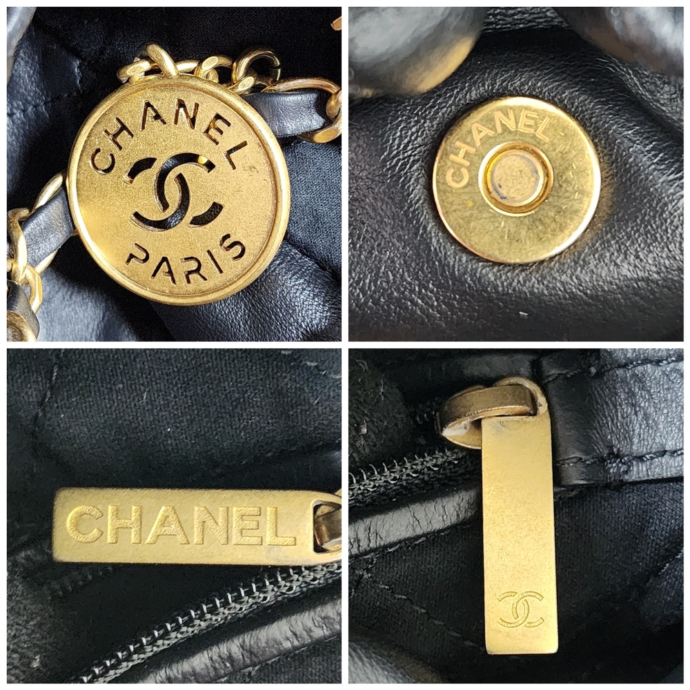 CHANEL Quilted Shiny Calfskin Leather 22 Hobo Bag Black - Picture 7 of 15